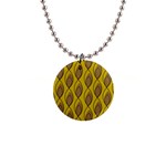 Yellow Brown Minimalist Leaves 1  Button Necklace