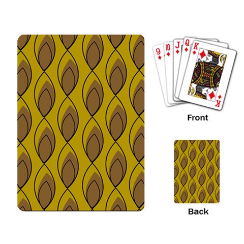 Yellow Brown Minimalist Leaves Playing Cards Single Design (Rectangle) from ArtsNow.com Back