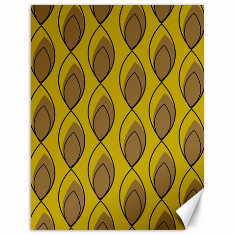 Yellow Brown Minimalist Leaves Canvas 12  x 16  from ArtsNow.com 11.86 x15.41  Canvas - 1