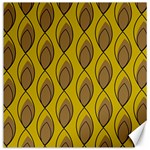 Yellow Brown Minimalist Leaves Canvas 16  x 16 