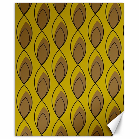 Yellow Brown Minimalist Leaves Canvas 16  x 20  from ArtsNow.com 15.75 x19.29  Canvas - 1