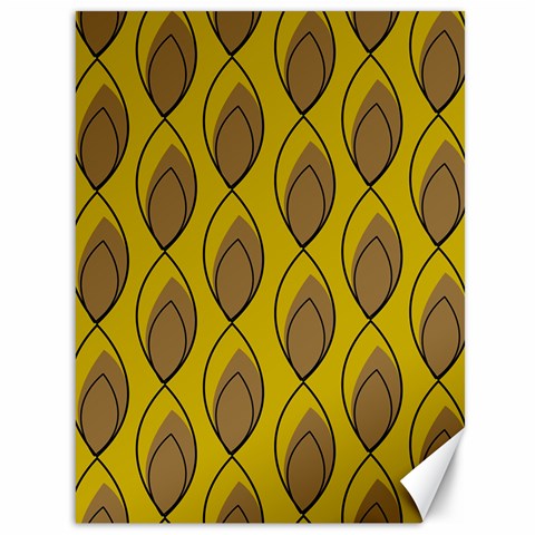 Yellow Brown Minimalist Leaves Canvas 36  x 48  from ArtsNow.com 35.26 x46.15  Canvas - 1