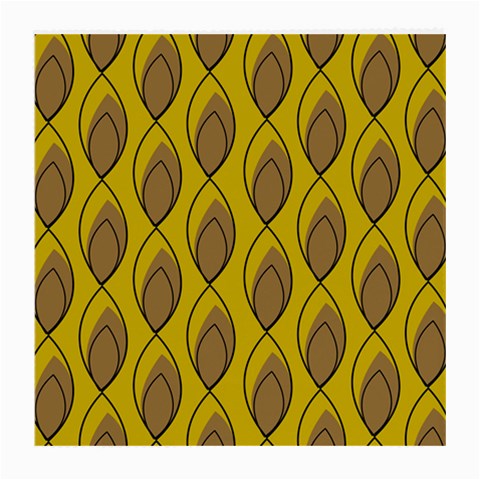 Yellow Brown Minimalist Leaves Medium Glasses Cloth from ArtsNow.com Front