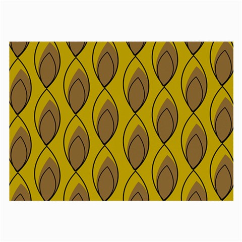 Yellow Brown Minimalist Leaves Large Glasses Cloth from ArtsNow.com Front