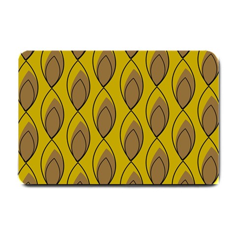 Yellow Brown Minimalist Leaves Small Doormat from ArtsNow.com 24 x16  Door Mat