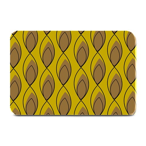 Yellow Brown Minimalist Leaves Plate Mat from ArtsNow.com 18 x12  Plate Mat