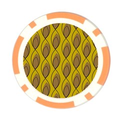 Yellow Brown Minimalist Leaves Poker Chip Card Guard from ArtsNow.com Front