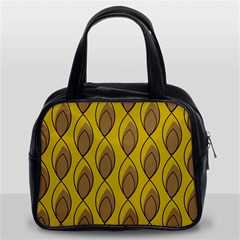 Yellow Brown Minimalist Leaves Classic Handbag (Two Sides) from ArtsNow.com Front