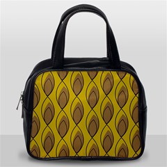 Yellow Brown Minimalist Leaves Classic Handbag (Two Sides) from ArtsNow.com Back