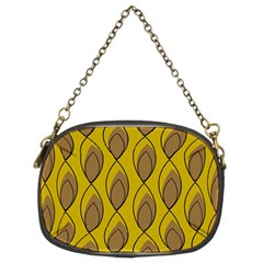 Yellow Brown Minimalist Leaves Chain Purse (Two Sides) from ArtsNow.com Front