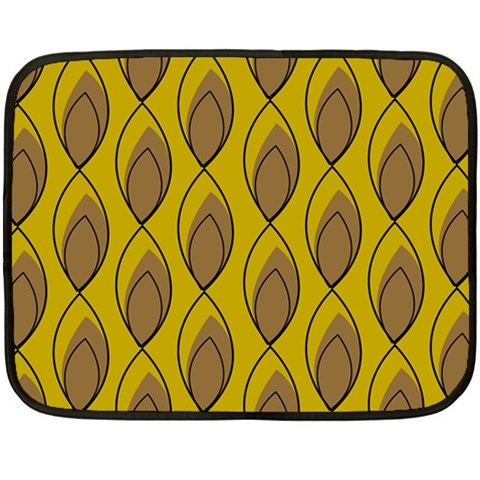 Yellow Brown Minimalist Leaves Fleece Blanket (Mini) from ArtsNow.com 35 x27  Blanket