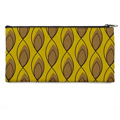 Yellow Brown Minimalist Leaves Pencil Case from ArtsNow.com Back