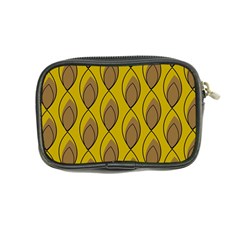 Yellow Brown Minimalist Leaves Coin Purse from ArtsNow.com Back