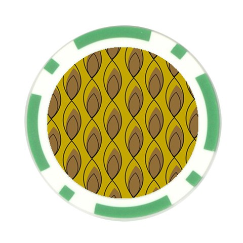 Yellow Brown Minimalist Leaves Poker Chip Card Guard (10 pack) from ArtsNow.com Front