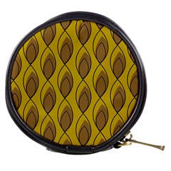 Yellow Brown Minimalist Leaves Mini Makeup Bag from ArtsNow.com Front