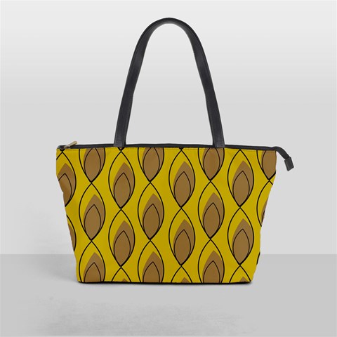 Yellow Brown Minimalist Leaves Classic Shoulder Handbag from ArtsNow.com Front