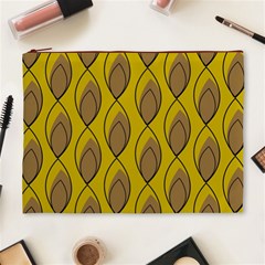 Yellow Brown Minimalist Leaves Cosmetic Bag (XL) from ArtsNow.com Front