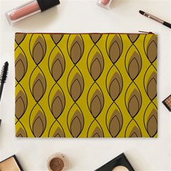 Yellow Brown Minimalist Leaves Cosmetic Bag (XL) from ArtsNow.com Back