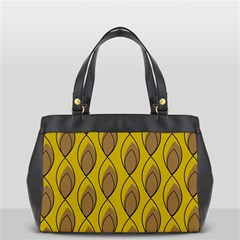 Yellow Brown Minimalist Leaves Oversize Office Handbag (2 Sides) from ArtsNow.com Front