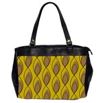 Yellow Brown Minimalist Leaves Oversize Office Handbag (2 Sides)