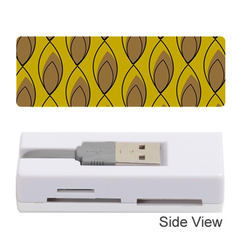 Yellow Brown Minimalist Leaves Memory Card Reader (Stick) from ArtsNow.com Front