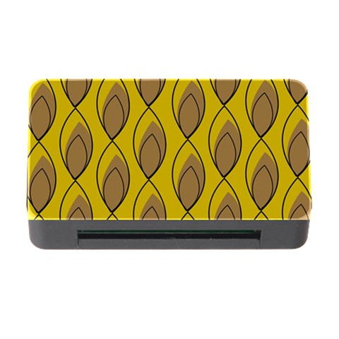 Yellow Brown Minimalist Leaves Memory Card Reader with CF from ArtsNow.com Front