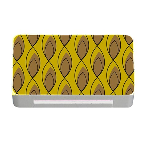 Yellow Brown Minimalist Leaves Memory Card Reader with CF from ArtsNow.com Front