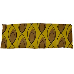 Yellow Brown Minimalist Leaves Body Pillow Case Dakimakura (Two Sides) from ArtsNow.com Front