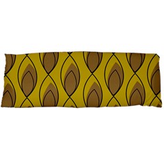 Yellow Brown Minimalist Leaves Body Pillow Case Dakimakura (Two Sides) from ArtsNow.com Back