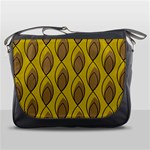 Yellow Brown Minimalist Leaves Messenger Bag