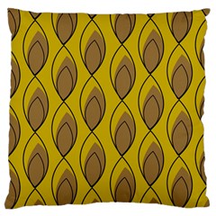 Yellow Brown Minimalist Leaves Large Cushion Case (Two Sides) from ArtsNow.com Front