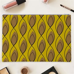 Yellow Brown Minimalist Leaves Cosmetic Bag (XXL) from ArtsNow.com Back