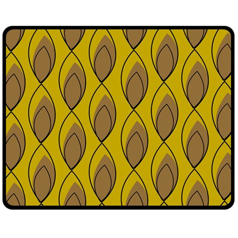 Yellow Brown Minimalist Leaves Double Sided Fleece Blanket (Medium) from ArtsNow.com 58.8 x47.4  Blanket Front