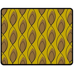 Yellow Brown Minimalist Leaves Double Sided Fleece Blanket (Medium) from ArtsNow.com 58.8 x47.4  Blanket Front