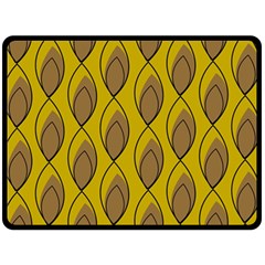 Yellow Brown Minimalist Leaves Double Sided Fleece Blanket (Large) from ArtsNow.com 80 x60  Blanket Front