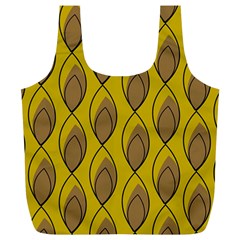 Yellow Brown Minimalist Leaves Full Print Recycle Bag (XL) from ArtsNow.com Front