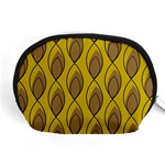 Yellow Brown Minimalist Leaves Accessory Pouch (Medium)