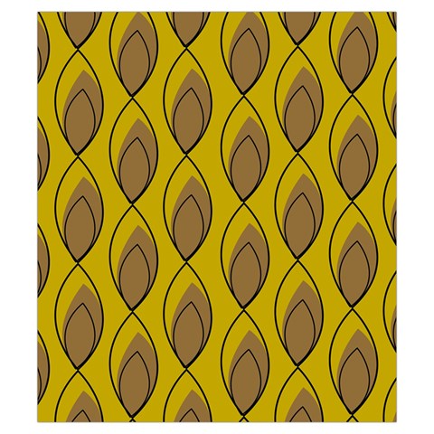 Yellow Brown Minimalist Leaves Drawstring Pouch (Small) from ArtsNow.com Front