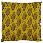 Yellow Brown Minimalist Leaves Standard Flano Cushion Case (Two Sides)