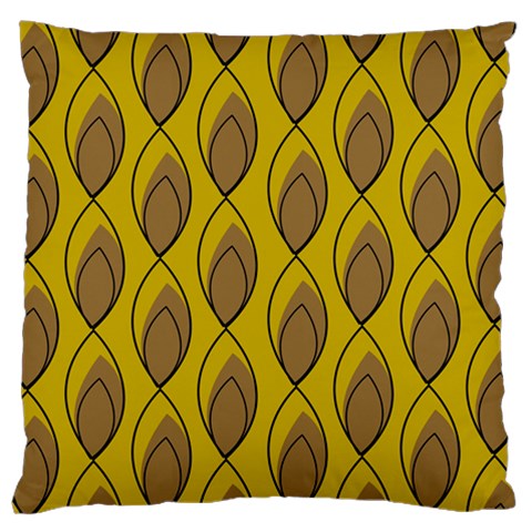 Yellow Brown Minimalist Leaves Standard Flano Cushion Case (Two Sides) from ArtsNow.com Back