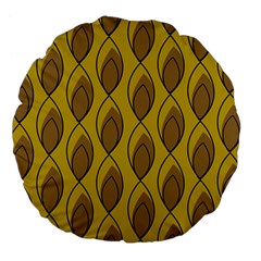 Yellow Brown Minimalist Leaves Large 18  Premium Flano Round Cushion  from ArtsNow.com Front