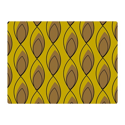 Yellow Brown Minimalist Leaves Double Sided Flano Blanket (Mini) from ArtsNow.com 35 x27  Blanket Front