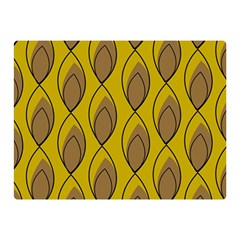 Yellow Brown Minimalist Leaves Double Sided Flano Blanket (Mini) from ArtsNow.com 35 x27  Blanket Front