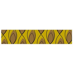 Yellow Brown Minimalist Leaves Small Flano Scarf from ArtsNow.com Front