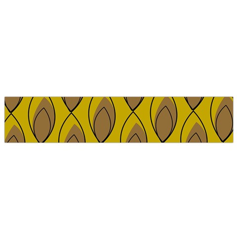 Yellow Brown Minimalist Leaves Small Flano Scarf from ArtsNow.com Back