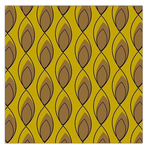 Yellow Brown Minimalist Leaves Square Satin Scarf (36  x 36 ) from ArtsNow.com Front