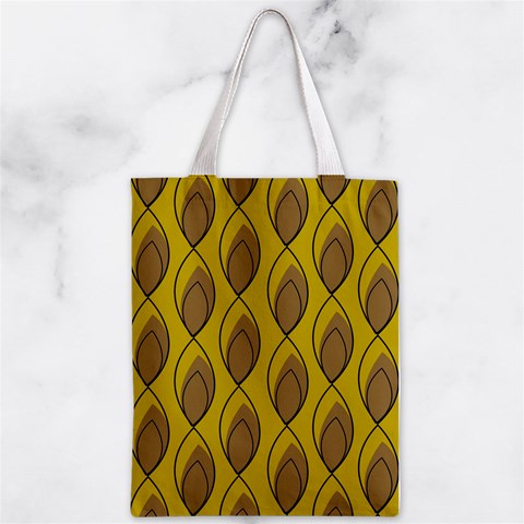 Yellow Brown Minimalist Leaves Zipper Classic Tote Bag from ArtsNow.com Front