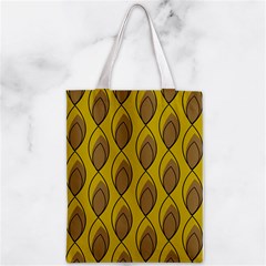 Yellow Brown Minimalist Leaves Zipper Classic Tote Bag from ArtsNow.com Front