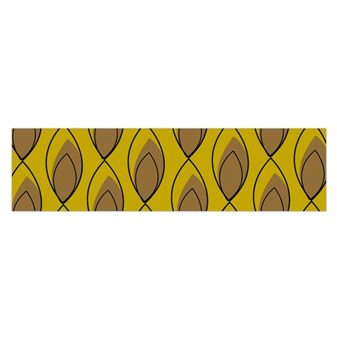 Yellow Brown Minimalist Leaves Oblong Satin Scarf (16  x 60 ) from ArtsNow.com Front