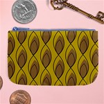 Yellow Brown Minimalist Leaves Large Coin Purse